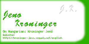 jeno kroninger business card